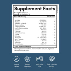 Nucific Digestive Enzyme Supplement bottle label close-up