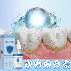 Close-up of Nudenta Odontic Repair Tootharmor liquid bottle