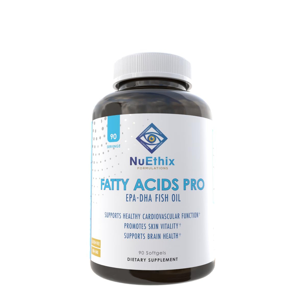 NuEthix Fatty Acids Pro EPA-DHA Fish Oil bottle with 90 gel capsules