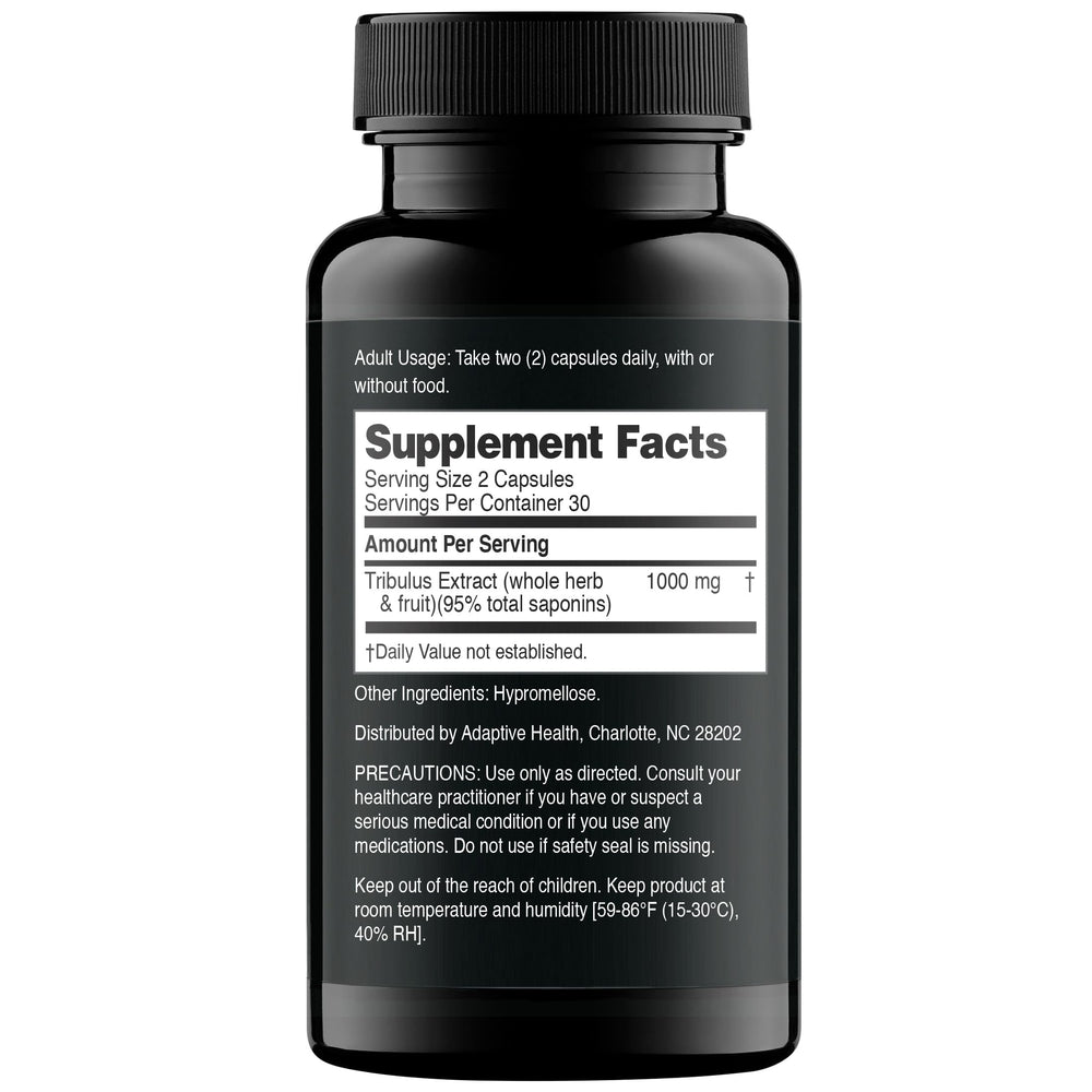 Close-up of Tribulus Terrestris extract showing 1000mg dosage