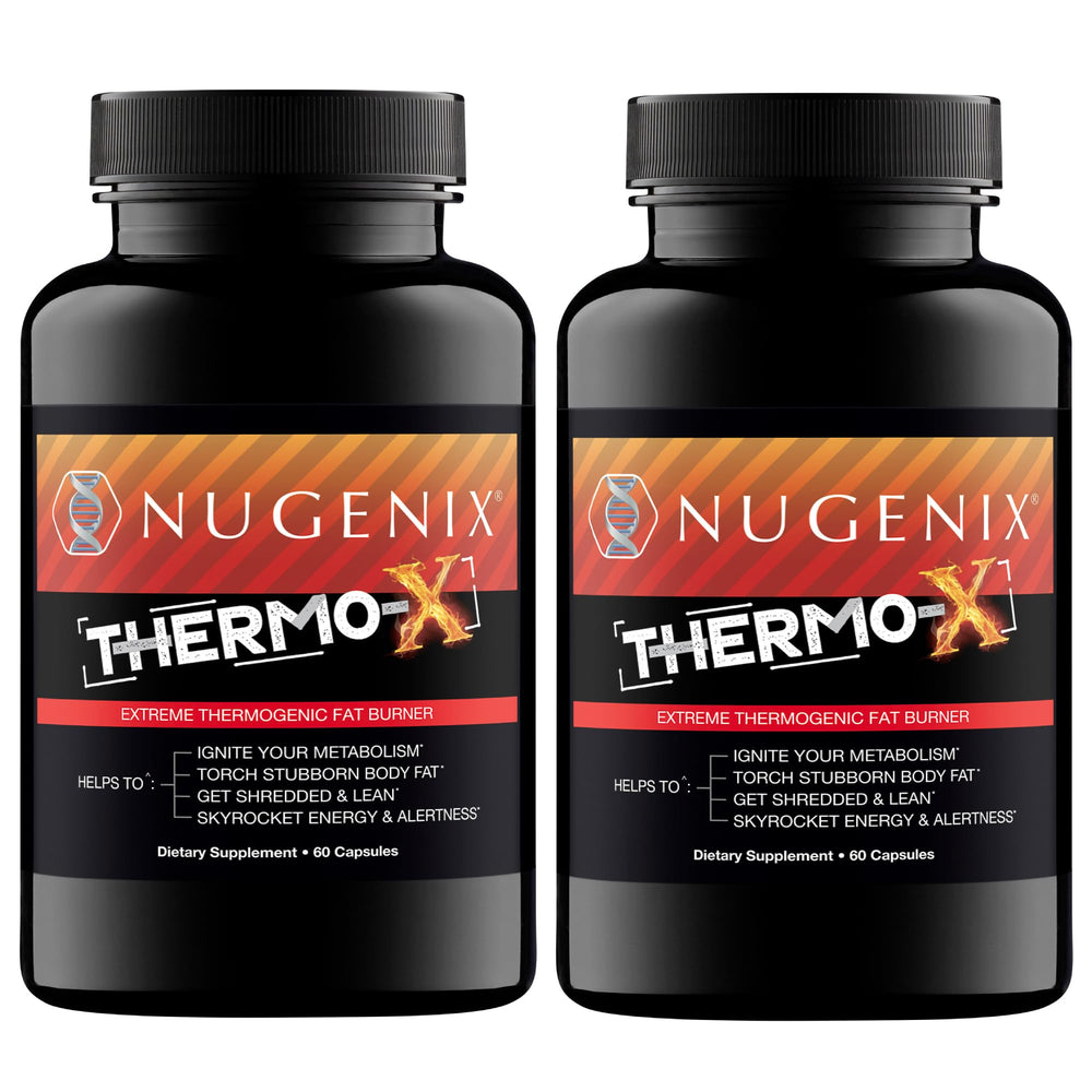 Nugenix Thermo-X bottle-front showcasing energy-boosting thermogenic support for workouts