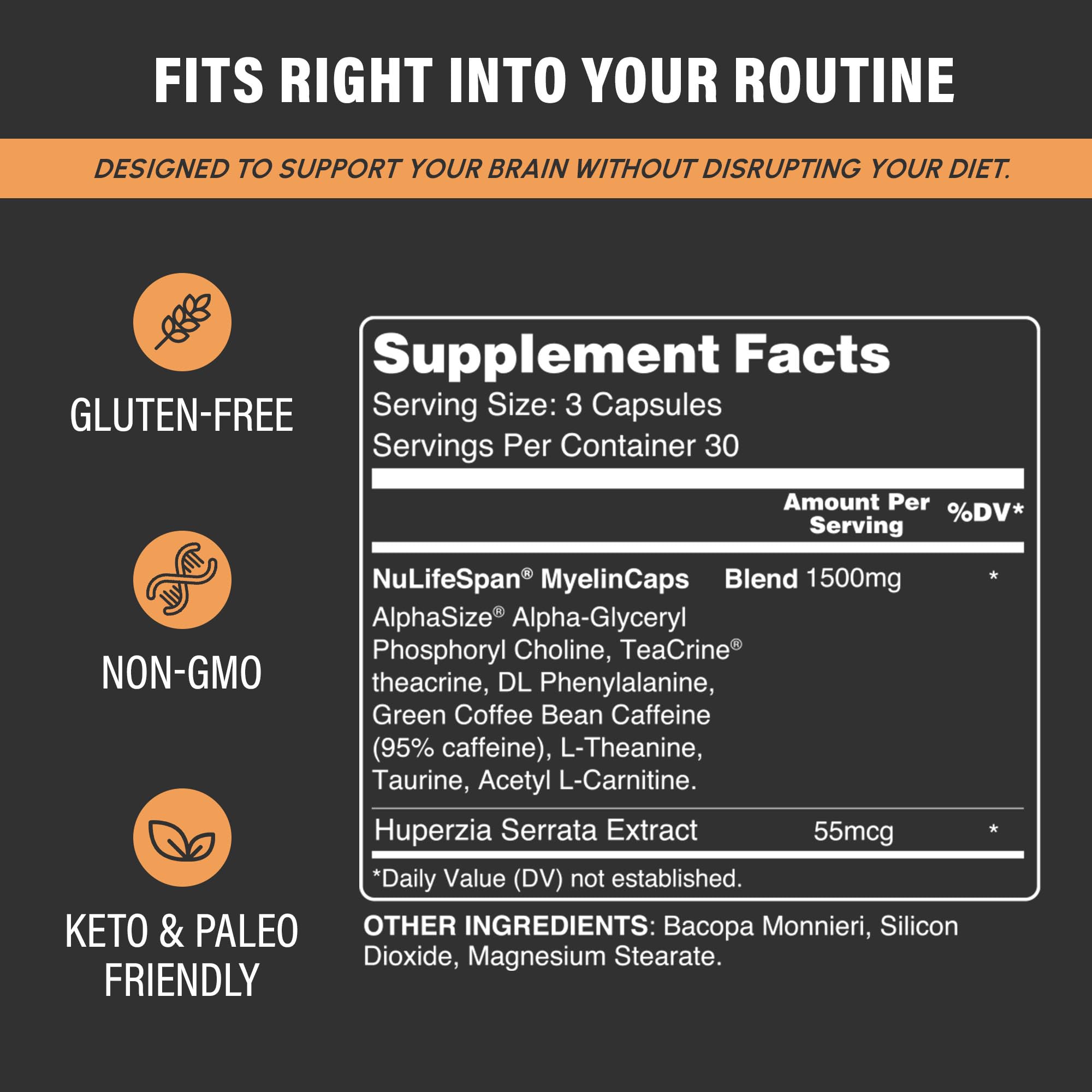 Ingredients list overview on bottle label