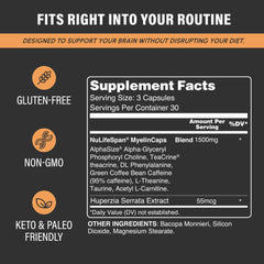 Ingredients list overview on bottle label