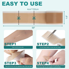 Nullam silicone scar sheets product packaging—latex-free and teflon-free for all ages.