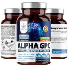 Number One Nutrition Alpha GPC Choline Capsules bottle on white background