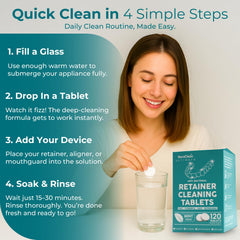 Close-up of NuraClean Ultimate packaging and tablets