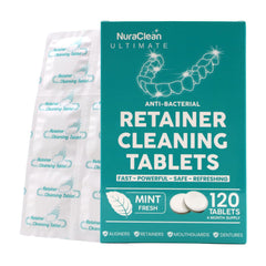 NuraClean Ultimate 120-count retainer cleaner packaging