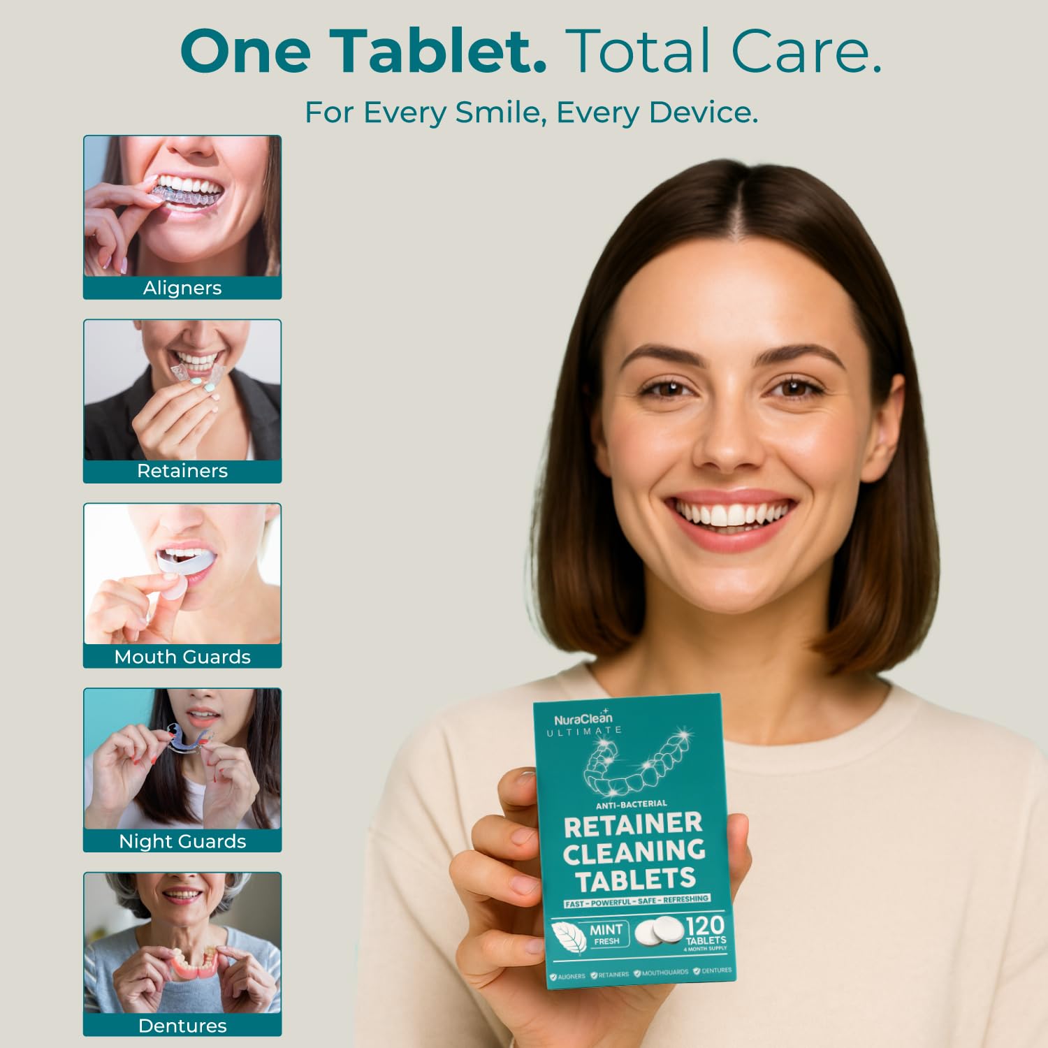 NuraClean Ultimate tablets used to clean dental pod inserts