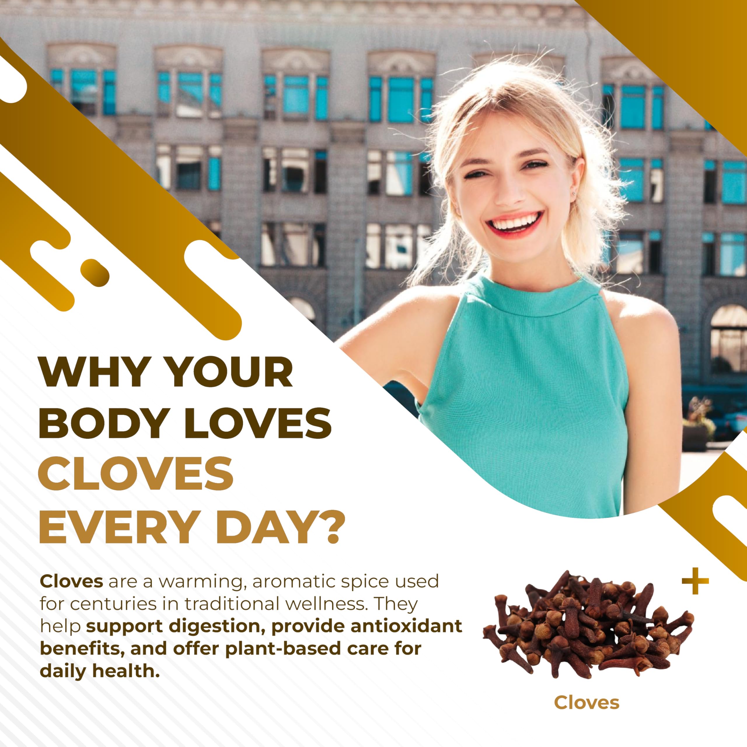 Back label of NURAFUSE Cloves Cinnamon Ginger bottle
