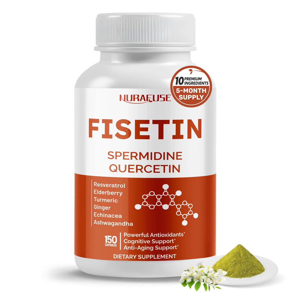 Front view of Nurafuse Fisetin 10-in-1 bottle