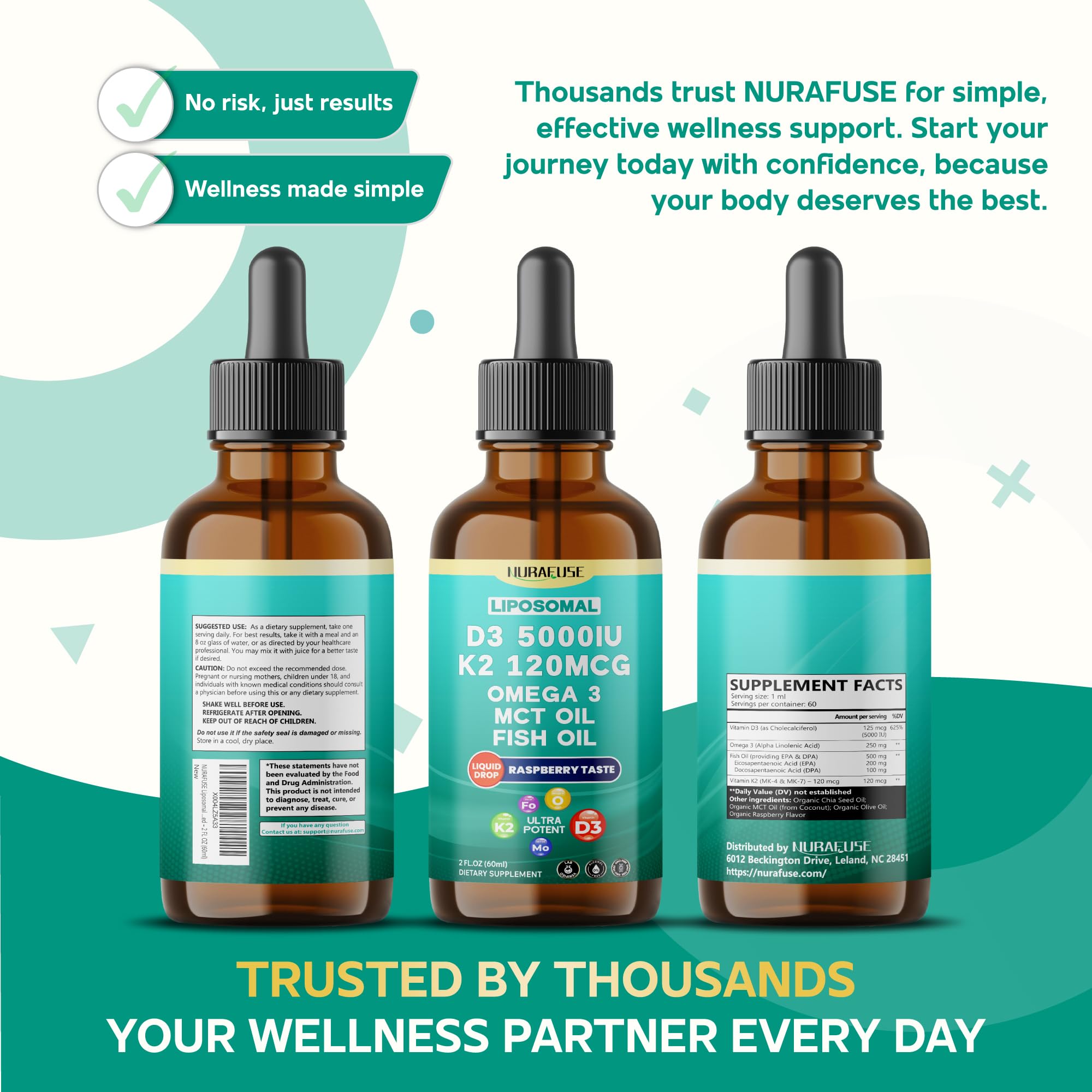 Branded packaging featuring lab-tested seal and USA-made mark