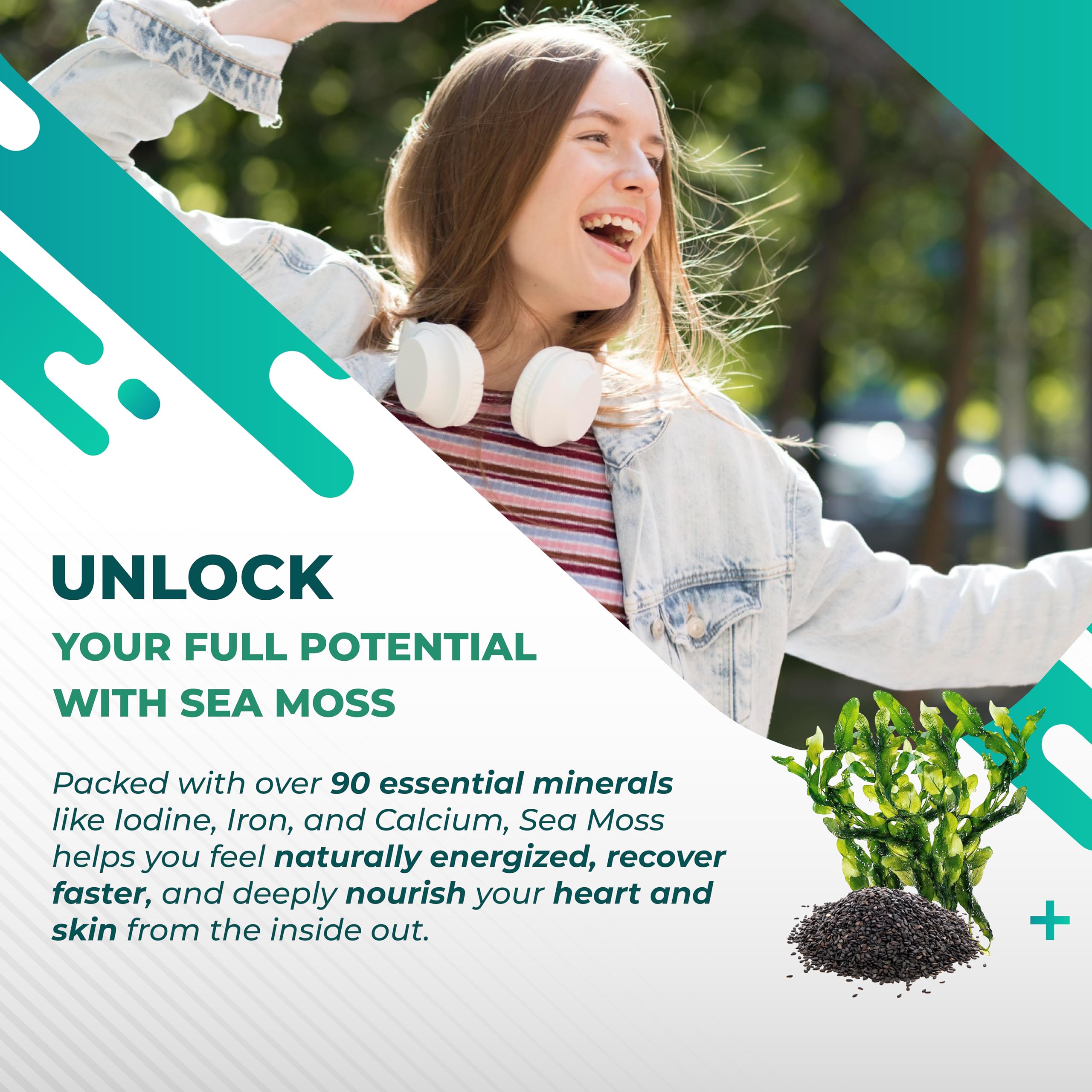 Nurafuse Sea Moss capsules bottle with 150 capsules