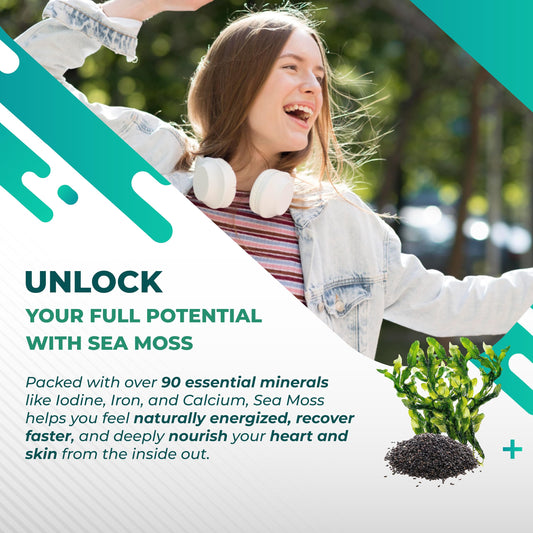 Nurafuse Sea Moss capsules bottle with 150 capsules
