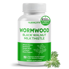 NURAFUSE Wormwood, Cloves & Milk Thistle bottle and capsules