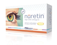 Nuretin bottle label featuring high DHA omega-3 fish oil