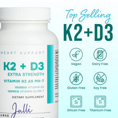 Label highlighting extra-strength MK-7 and Vitamin D3