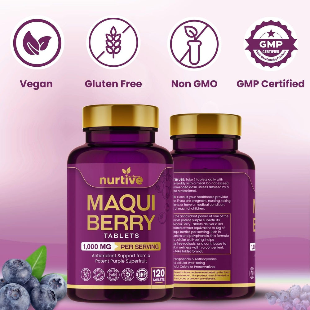 Label showing 10:1 concentrated Maqui Berry extract