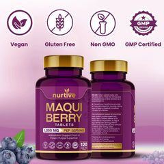 Label showing 10:1 concentrated Maqui Berry extract