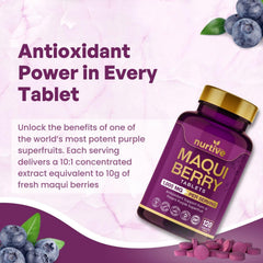Product lineup with Maqui Berry Tablets bottle and packaging