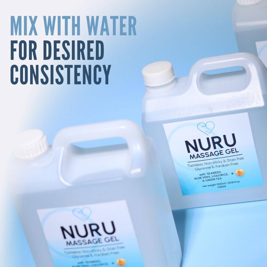 Green tea leaves, liquorice, and Vitamin B5 for Nuru gel