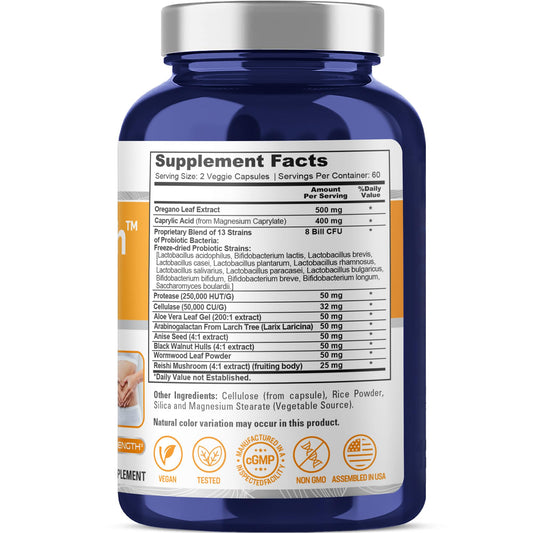 Close-up of bottle and label for CandiHealth Complex