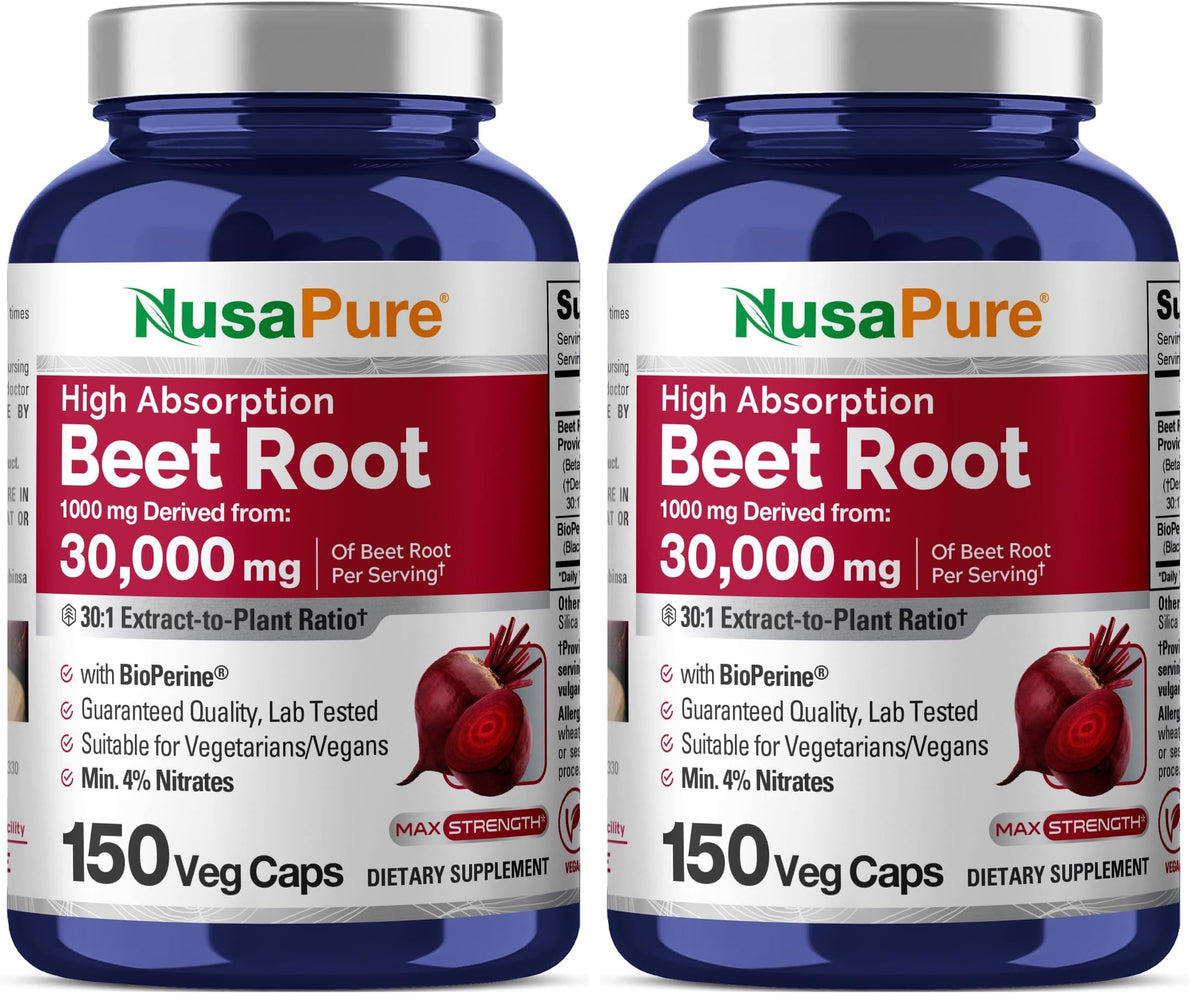 Front view of NusaPure Beet Root 30:1 Extract 2-pack