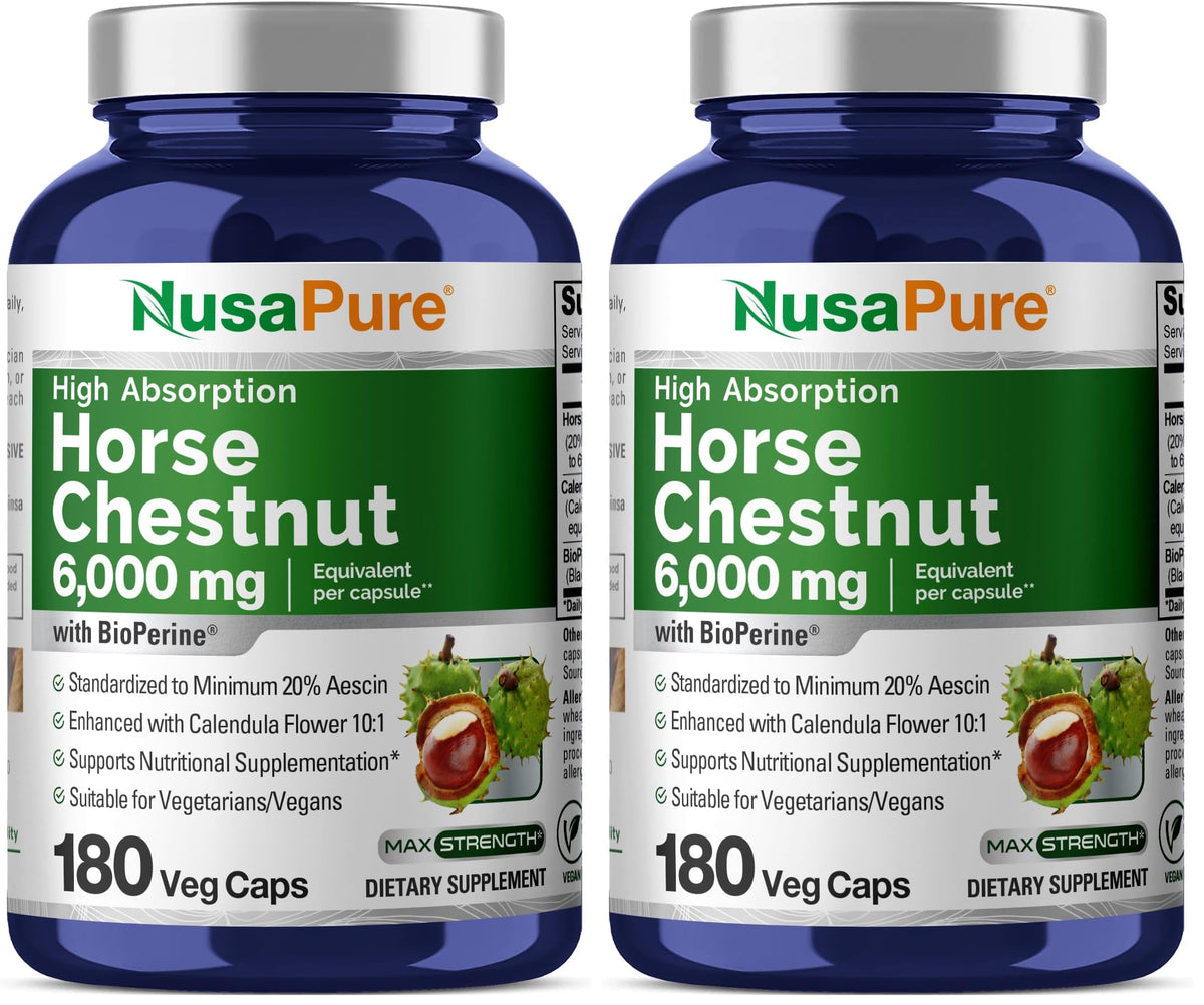 Front view of NusaPure Horse Chestnut 20:1 extract bottle