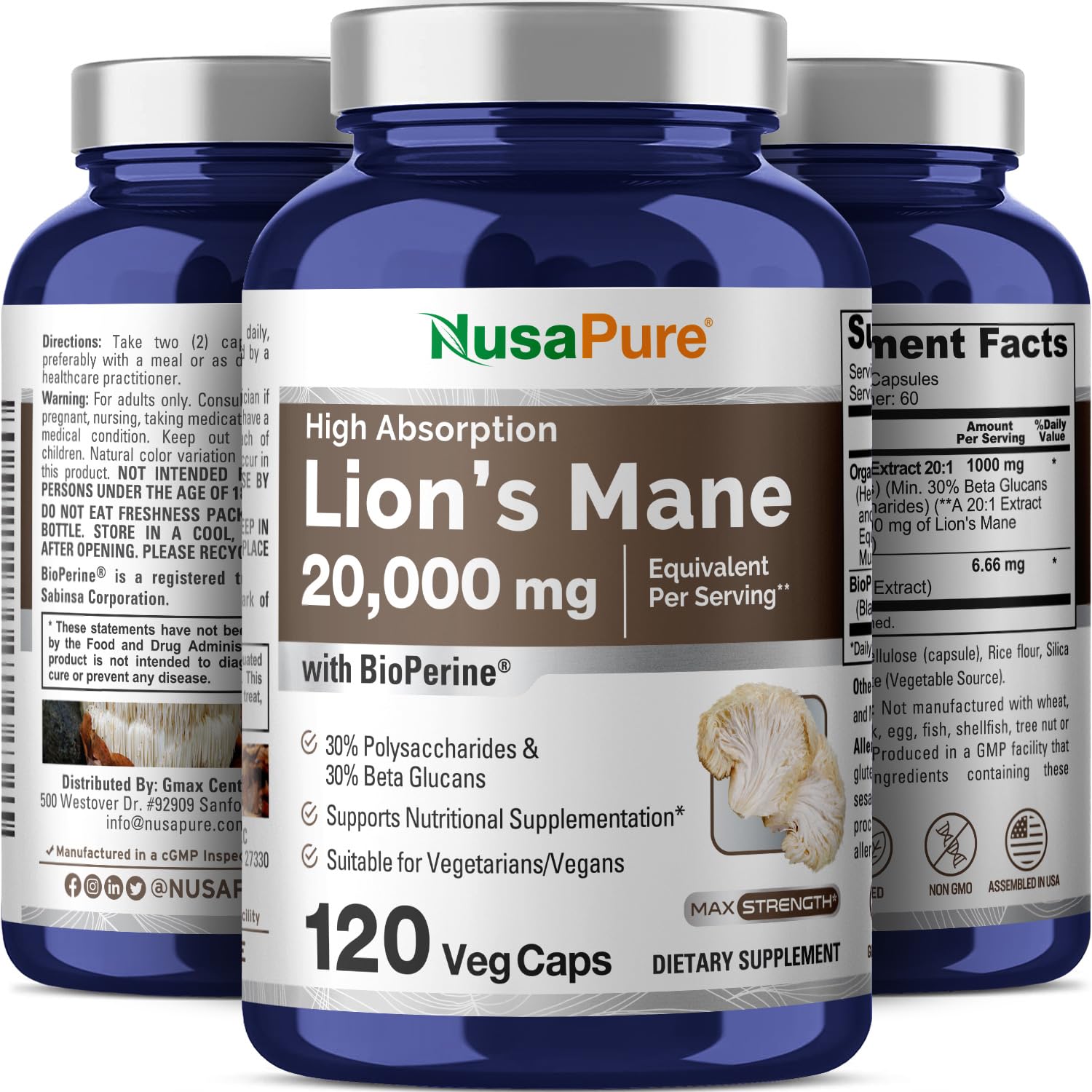 Organic Lion's Mane extract packaging