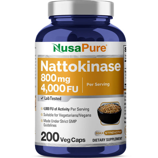 NusaPure Nattokinase bottle label front