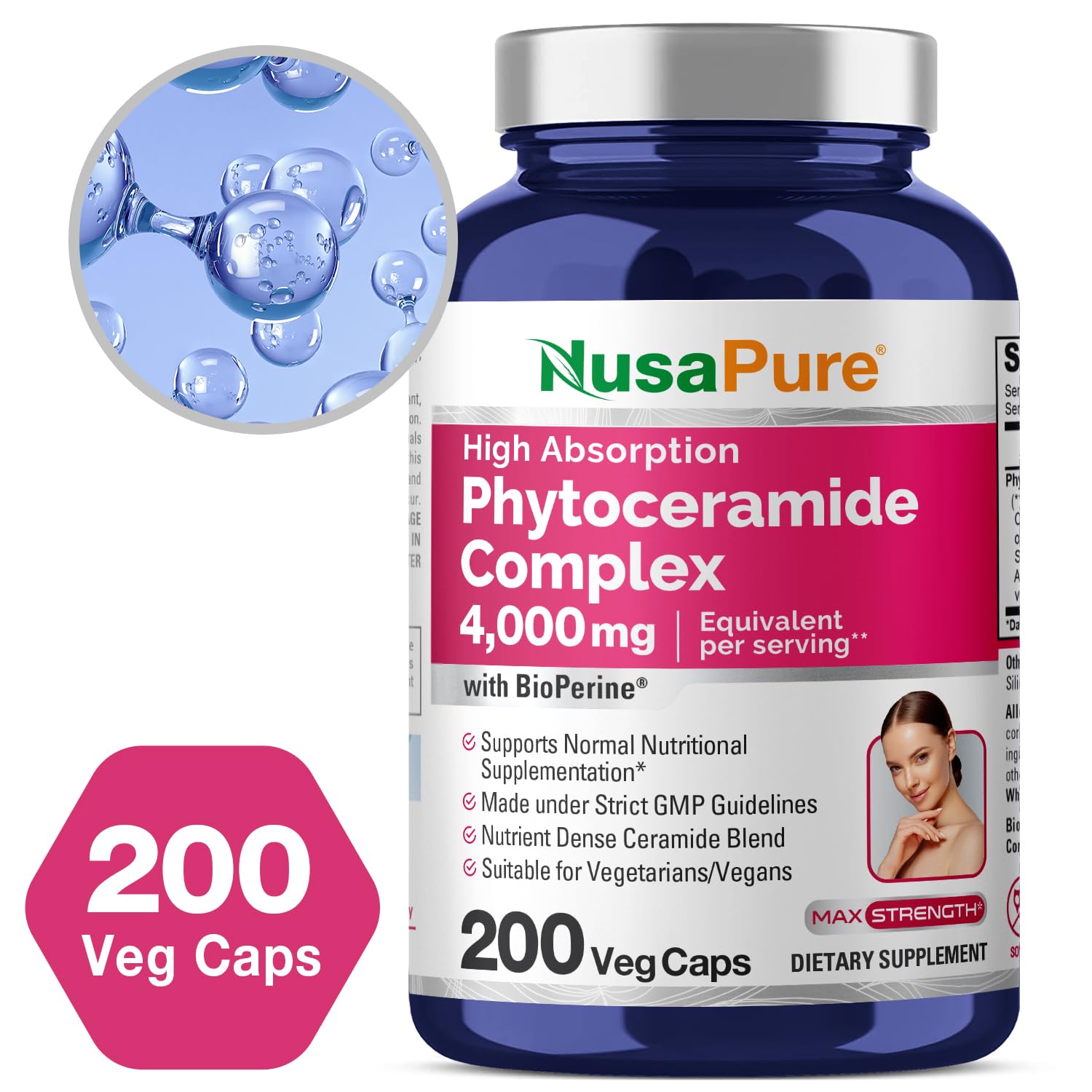 Bioperine for enhanced absorption in NusaPure Phytoceramide Complex
