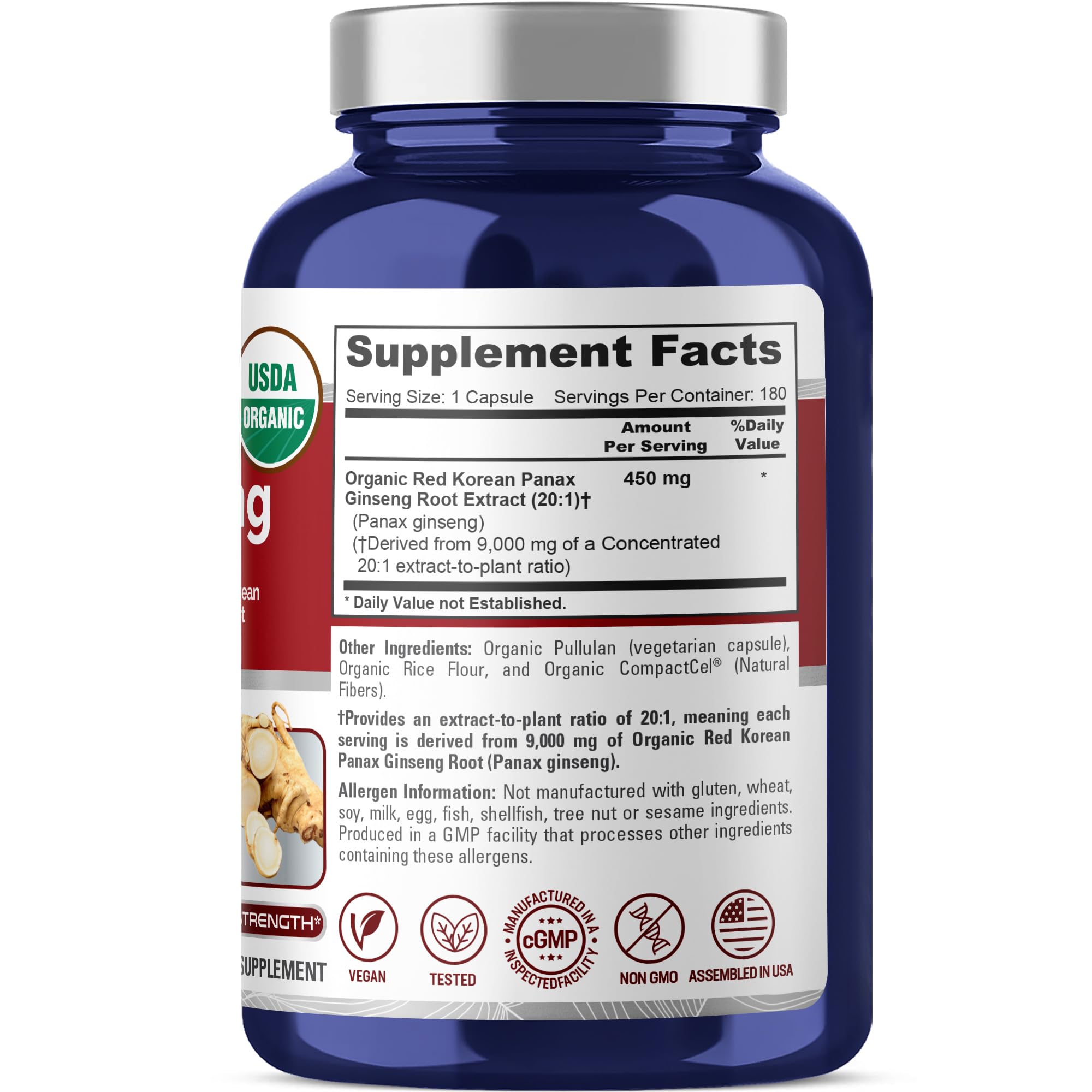 Close-up of NusaPure Panax ginseng 20:1 extract