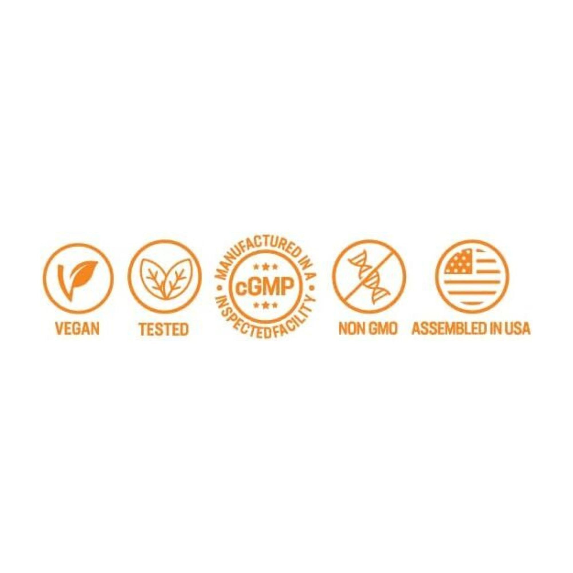 Vegan and Non-GMO certification icons