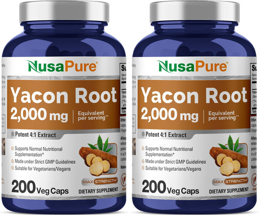 NusaPure Yacon Root Extract 2000mg bottle and label