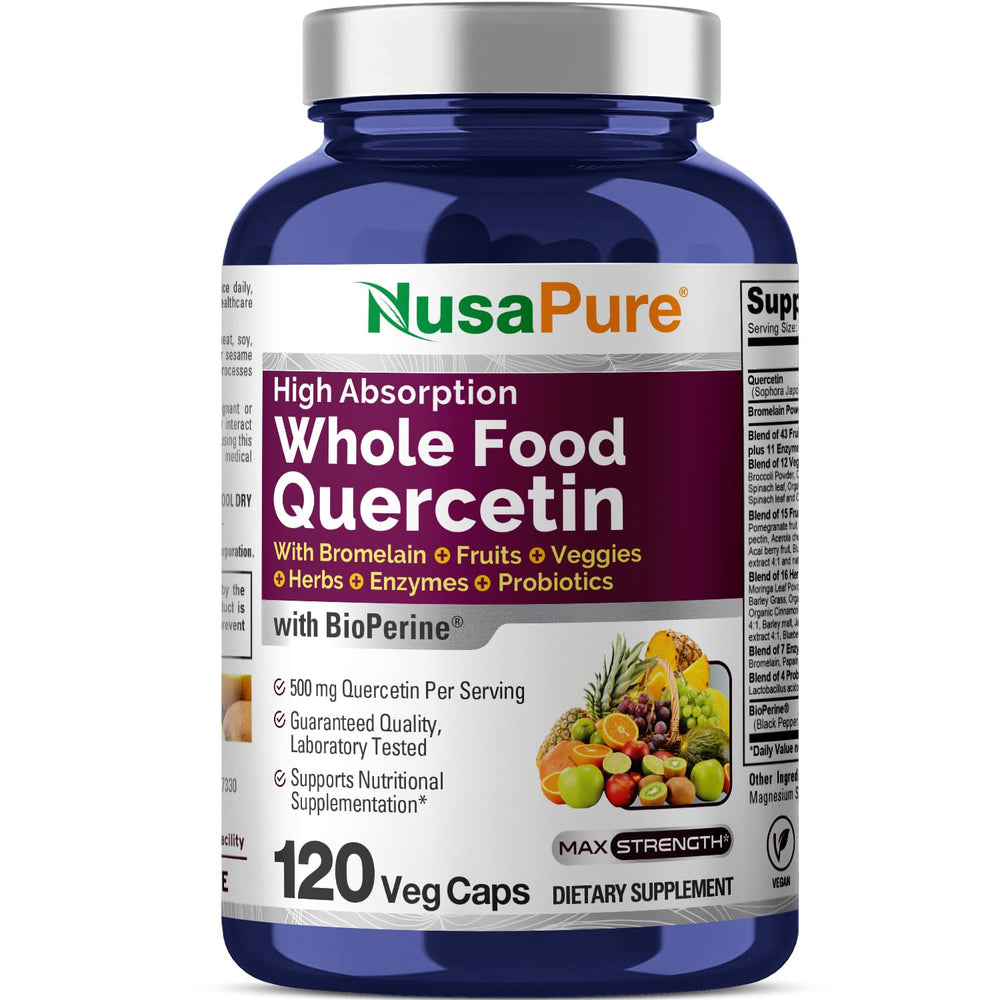 Product main image: NusaPure Quercetin with Bromelain 500mg 120 Veggie Caps
