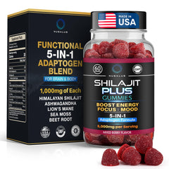 Nusalus Shilajit Plus Gummies bottle - front view