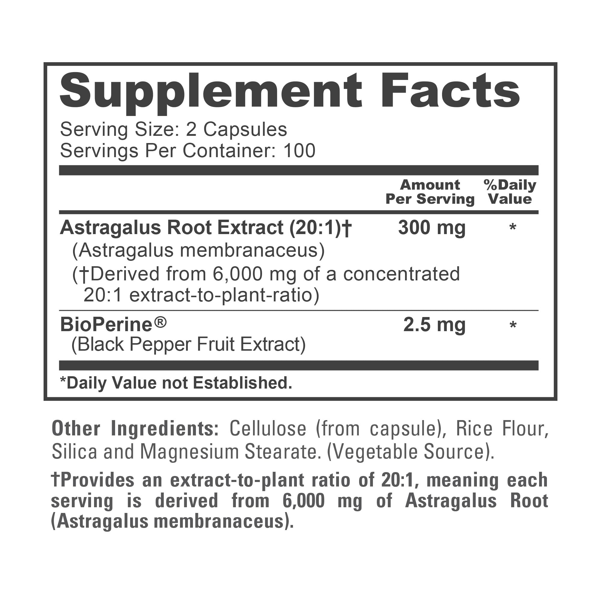 Serving size and servings per container