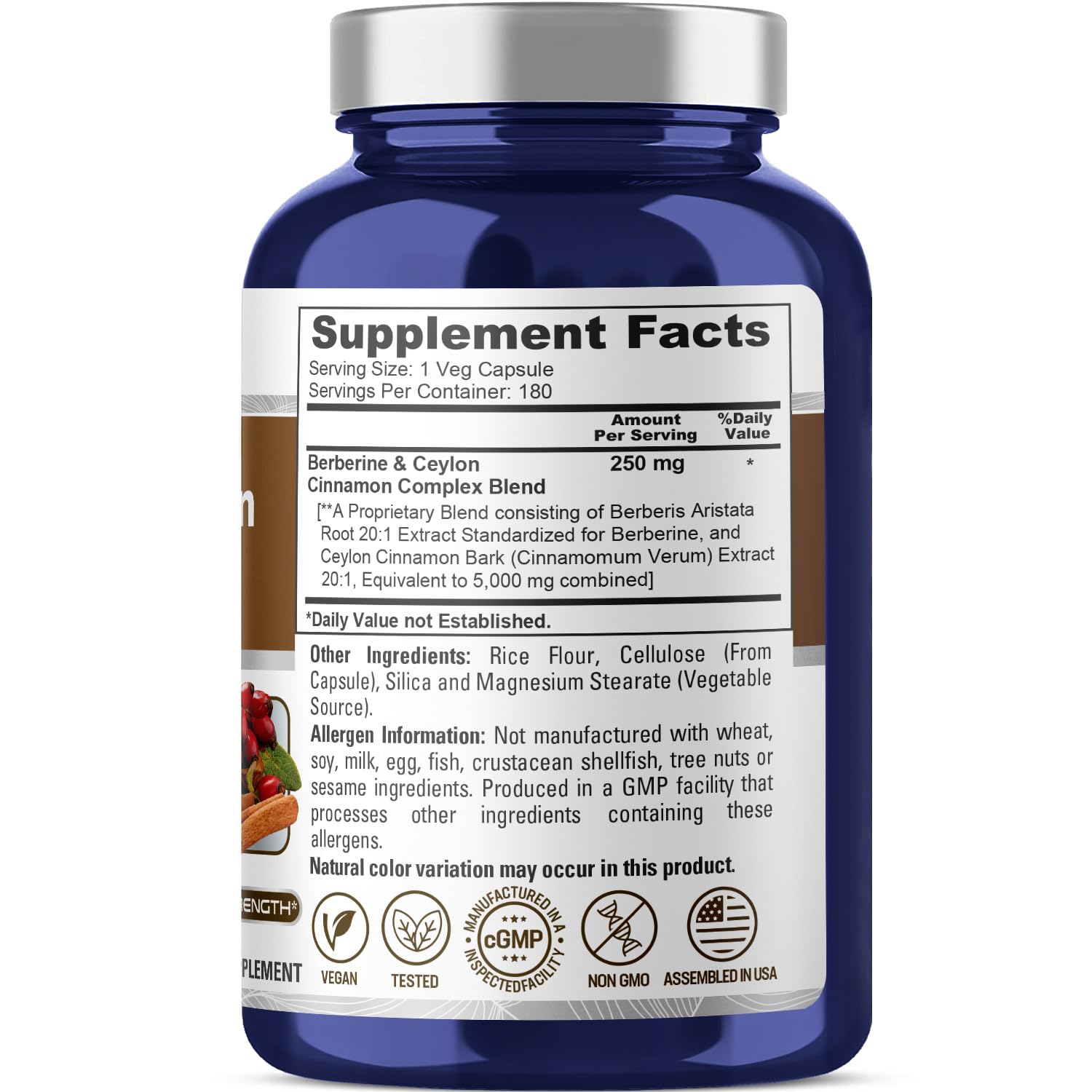 180 veggie capsules in bottle