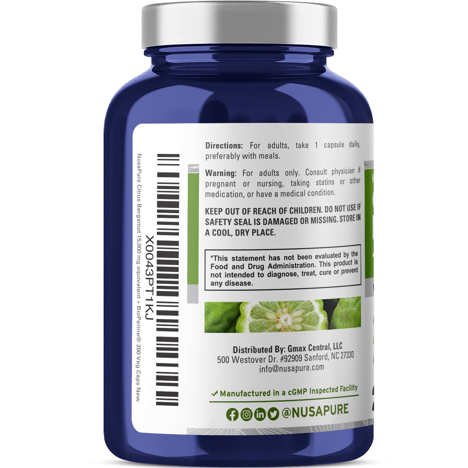 Illustration of 25:1 bergamot extract potency label
