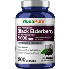 NusaPure Black Elderberry 50:1 extract bottle front view