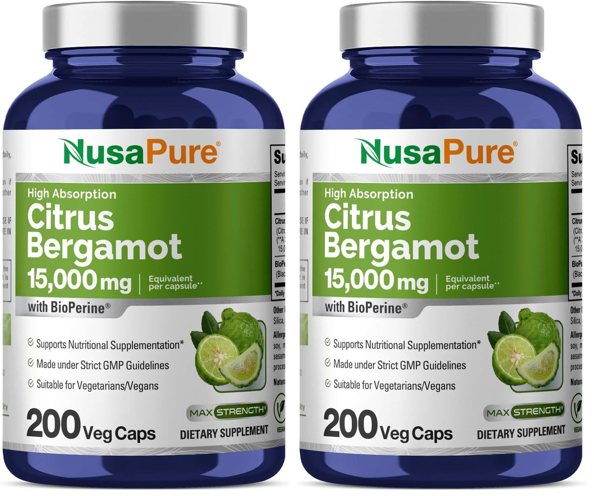 NusaPure Citrus Bergamot Capsules bottle front