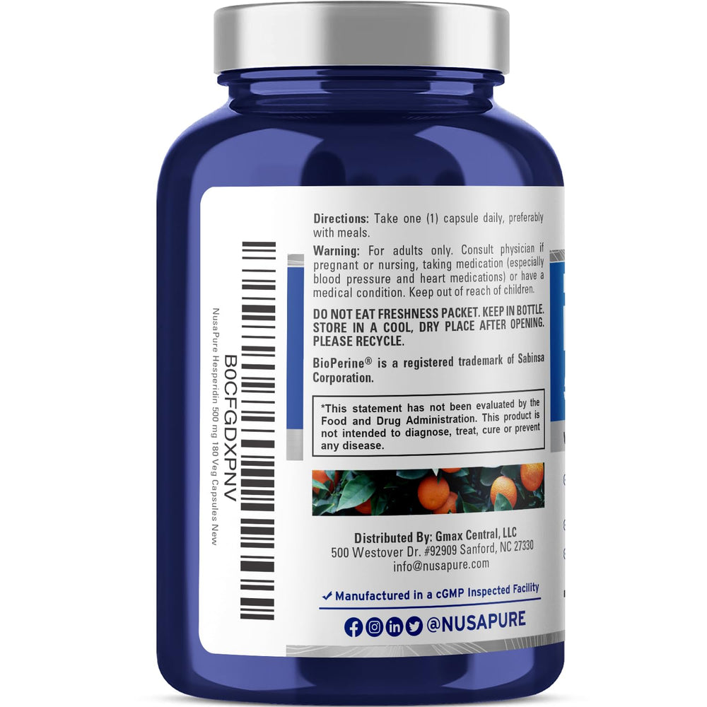 Non-GMO vegan Hesperidin capsules in container
