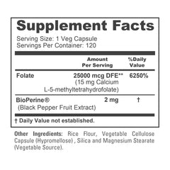 Capsule bottle with back label showing supplement facts