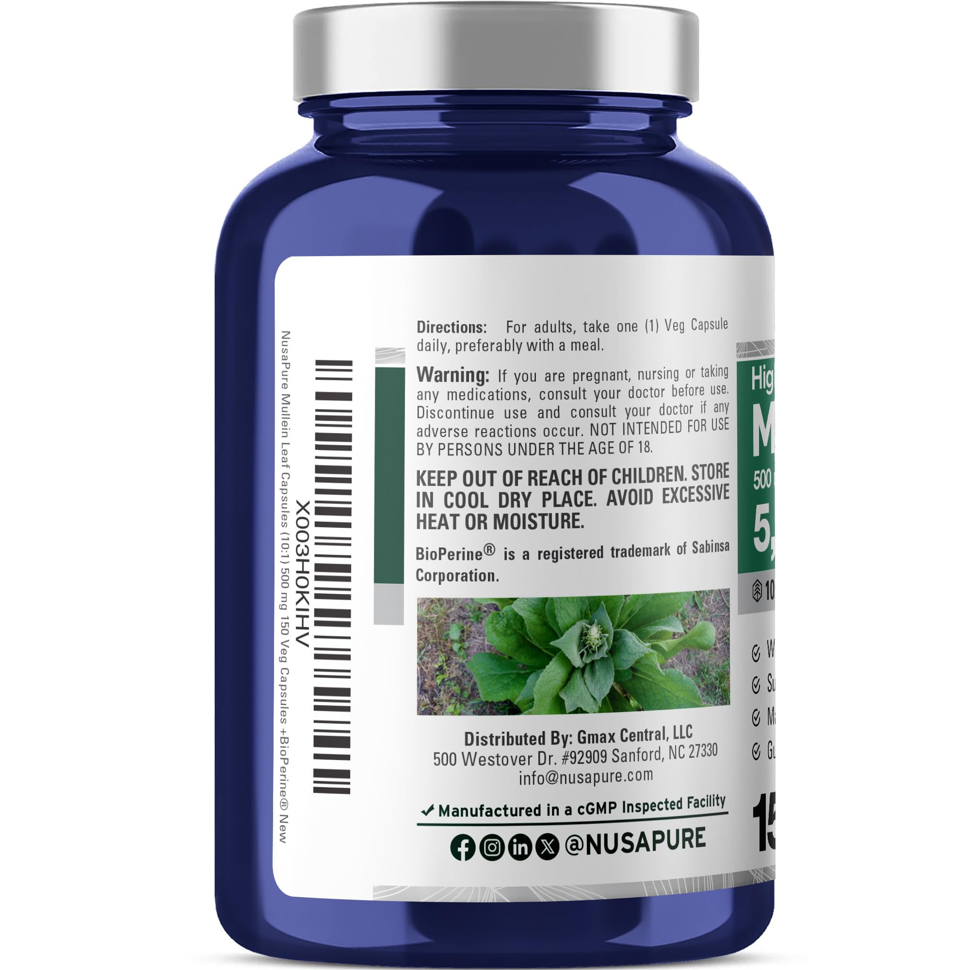 Ingredients: non-GMO and vegan formulation
