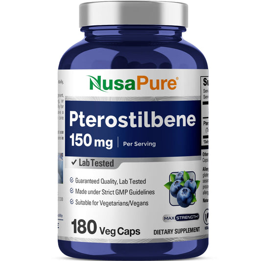 NusaPure Pterostilbene 150mg 180 Veggie Caps – main image