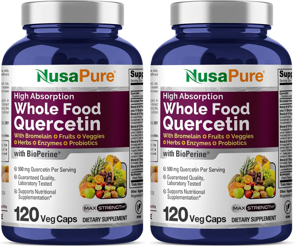 NusaPure Quercetin with Bromelain 500mg bottle front label