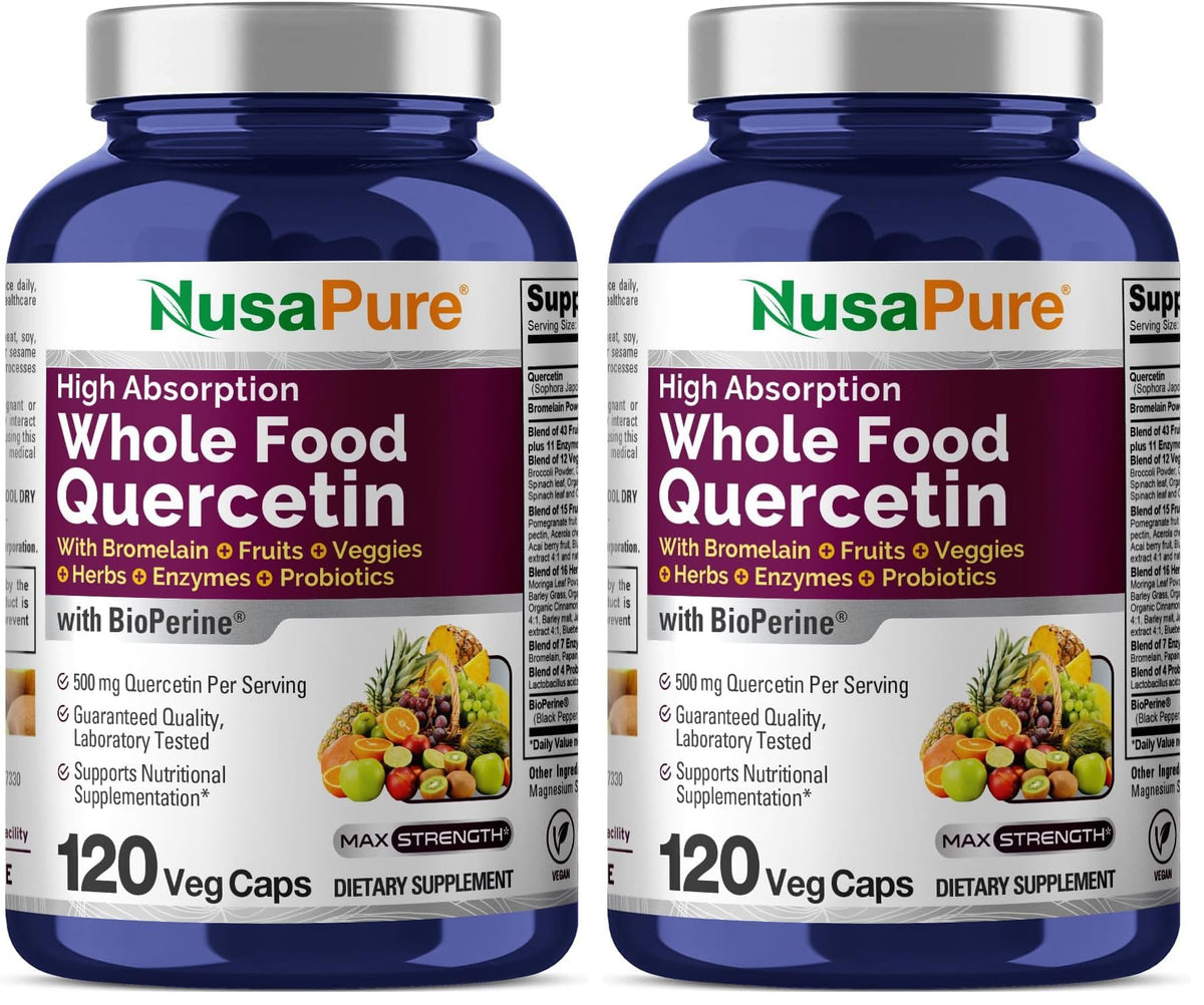NusaPure Quercetin with Bromelain 500mg bottle front label