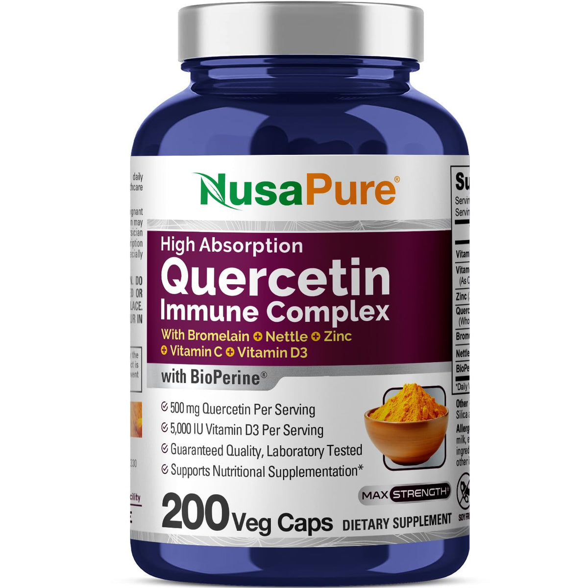 NusaPure Quercetin Complex bottle and capsules