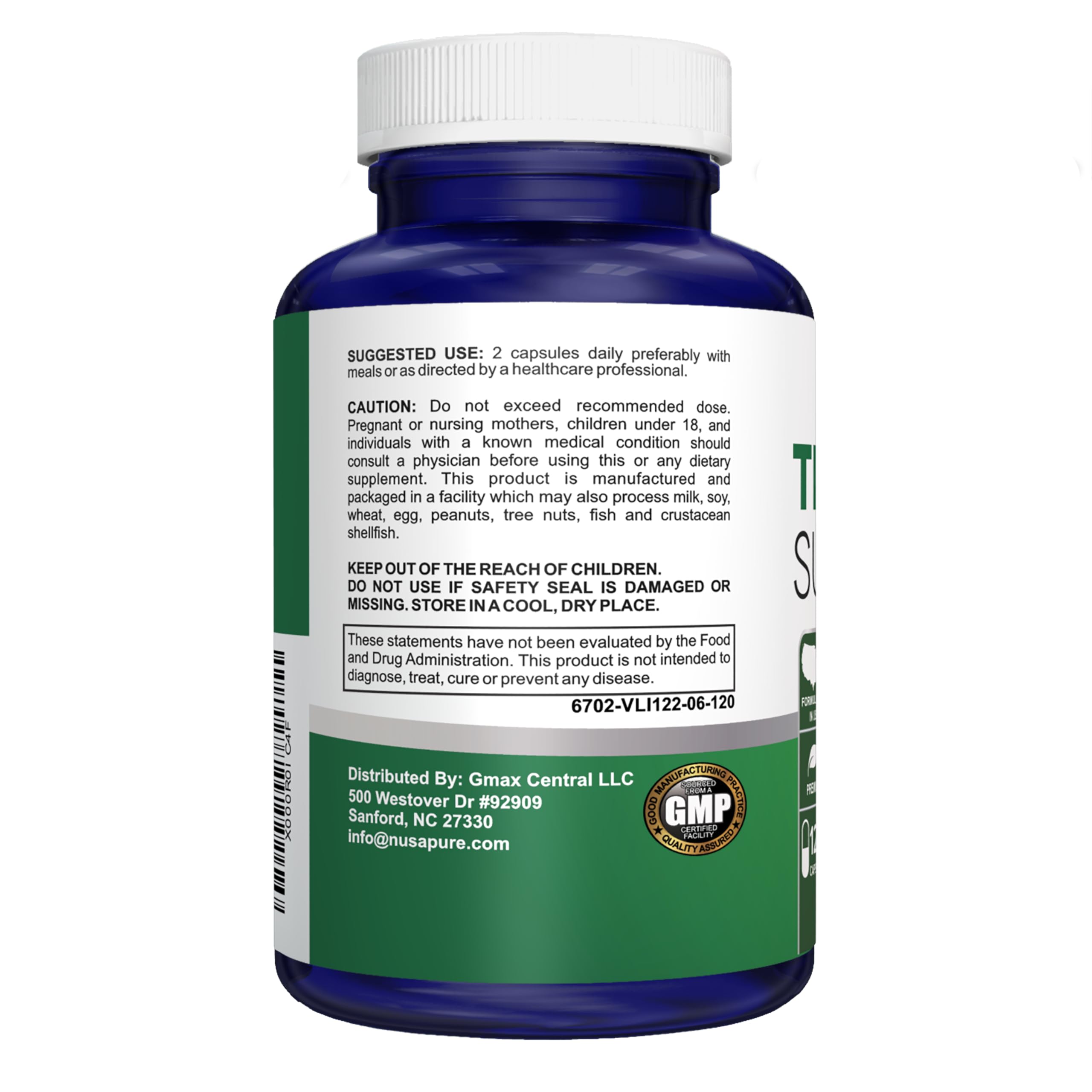 Bottle displaying 120 capsules for a 60-day supply