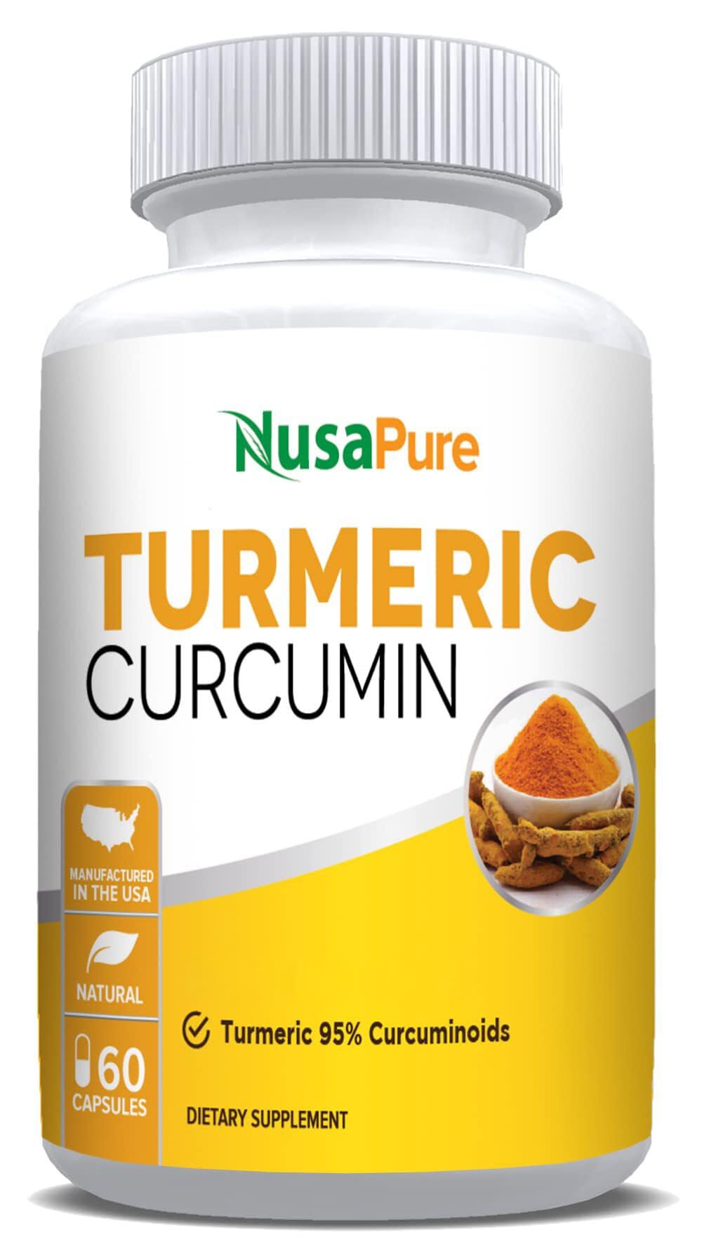NusaPure Turmeric Curcumin 600 mg bottle – 60 capsules