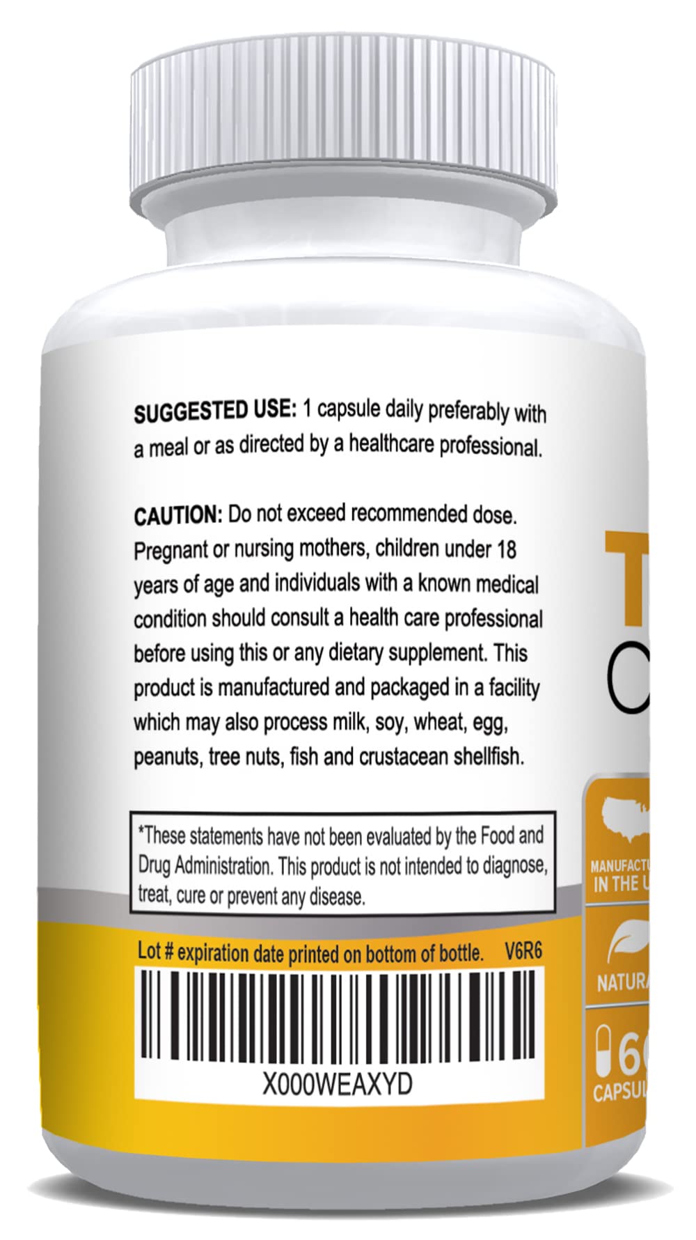 Turmeric root and 600 mg capsule representation